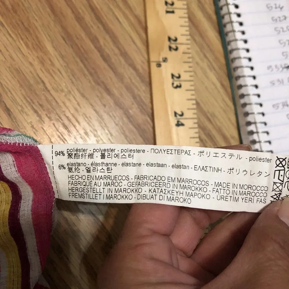 zara wb collection rainbow trim sleeve semi sheer material V Neck Size Small S - Picture 7 of 8